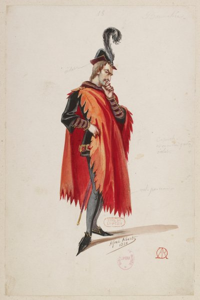 Halévy - La magicienne - maquettes de costumes par Alfred Albert - 18. (Stello de Nici), M. Bonnehée - Alfred Albert