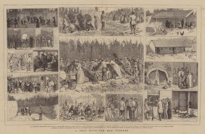 Un voyage avec les cueilleurs de houblon - Alfred Chantrey Corbould
