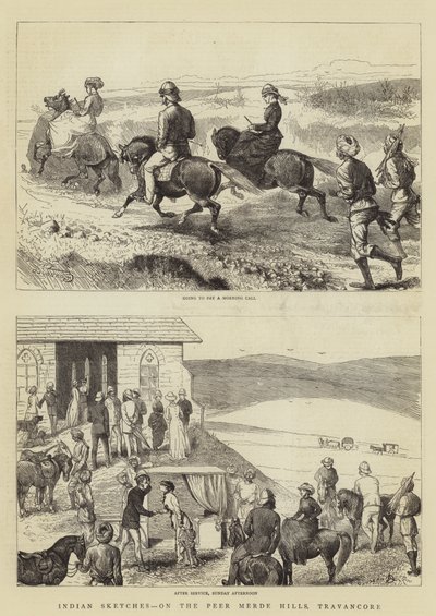 Esquisses indiennes, sur les collines de Peer Merde, Travancore - Alfred Chantrey Corbould
