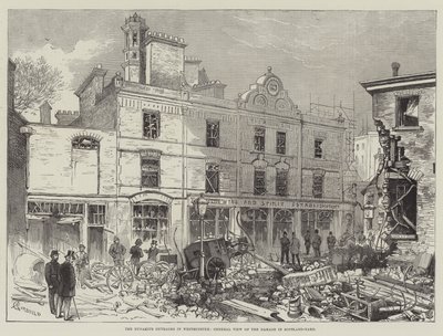 Les Attentats à la Dynamite à Westminster, Vue Générale des Dégâts à Scotland-Yard - Alfred Courbould