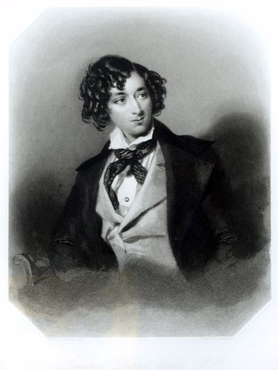 Portrait de Benjamin Disraeli Esquire (1804-81) M.P., gravé par H. Robinson, c.1840 - Alfred Edward Chalon