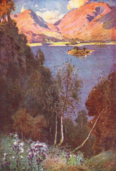 District des Lacs : Un aperçu de Grasmere, soleil du soir - Alfred Heaton Cooper