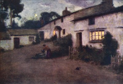 District des Lacs : Clair de lune et lumière de lampe, Coniston - Alfred Heaton Cooper