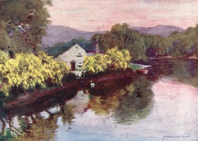 District des Lacs : Vieux laburnums à Newby Bridge, Windermere - Alfred Heaton Cooper