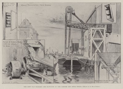 Le nouveau silo et élévateur aux docks de Londres et d