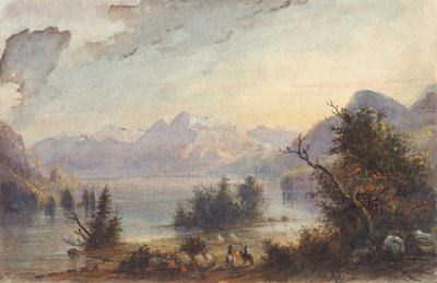 Scène de lac, montagnes Rocheuses, vers 1837 - Alfred Jacob Miller