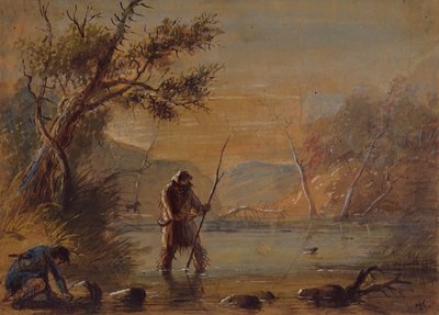 Poser des pièges pour le castor, c.1837 - Alfred Jacob Miller