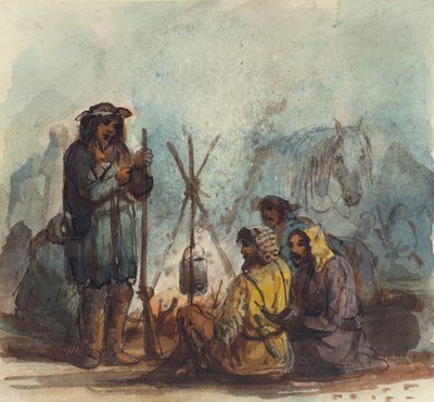 Trappeurs, vers 1837 - Alfred Jacob Miller