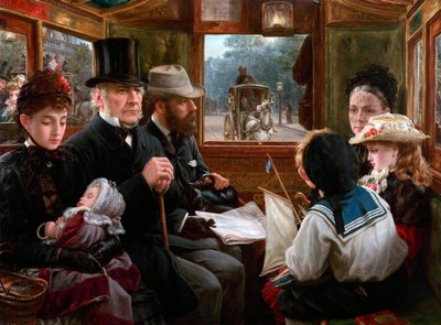 Un trajet en omnibus vers Piccadilly Circus M. Gladstone voyageant avec des passagers ordinaires - Alfred Morgan