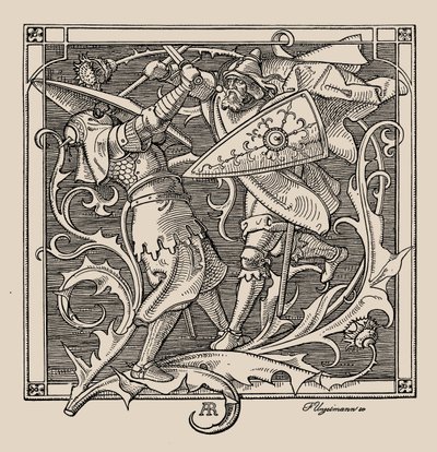 Die Nibelungen. Hagen de Troneck tue Iring, 1840-1841 - Alfred Rethel