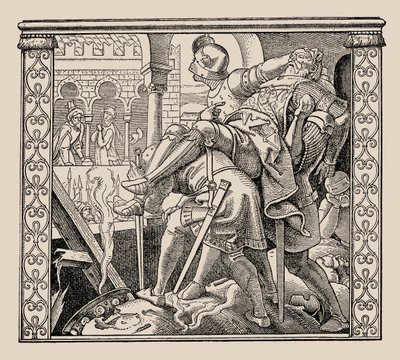 Die Nibelungen. Comment le corps de Rudiger est présenté à Krimhild - Alfred Rethel