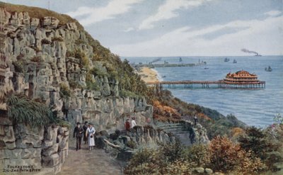 Folkestone, chemin en zigzag et jetée - Alfred Robert Quinton