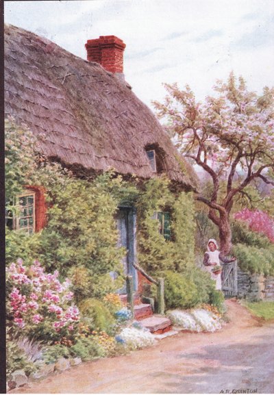 La porte du cottage, Elmley Castle, Worcester, de The Cottages and the Village Life of Rural England publié par Dent & Sons Limited - Alfred Robert Quinton