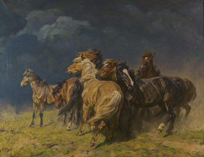 Des chevaux dans la tempête - Alfred Roloff