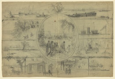 Scènes associées au canal de Dutch Gap - Alfred Rudolph Waud