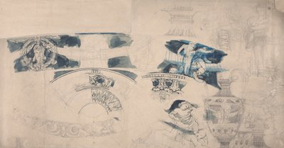 Dessins pour un plafond et des intérieurs - Alfred Emile Stevens