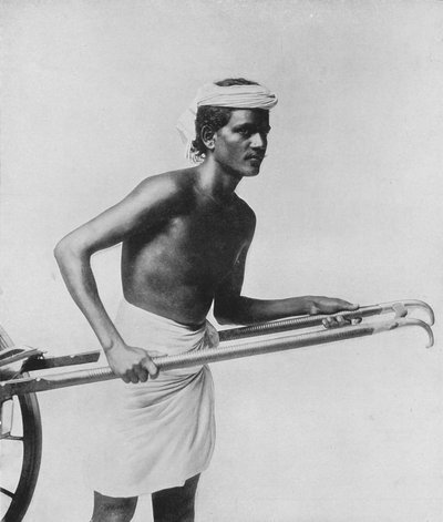 Coolie en rickshaw, vers 1890, 1910 - Alfred William Amandus Plate