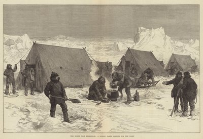 Expédition au pôle Nord, un groupe de traîneaux campant pour la nuit - Alfred William Hunt