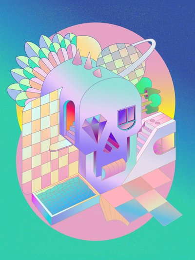 Pastel Skullscape - Ali Gulec