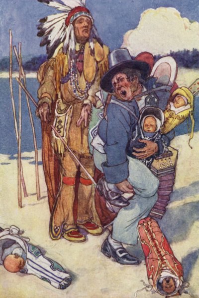 Infirmière aux papooses! (lithographie en couleur) - Alice Bolingbroke (after) Woodward