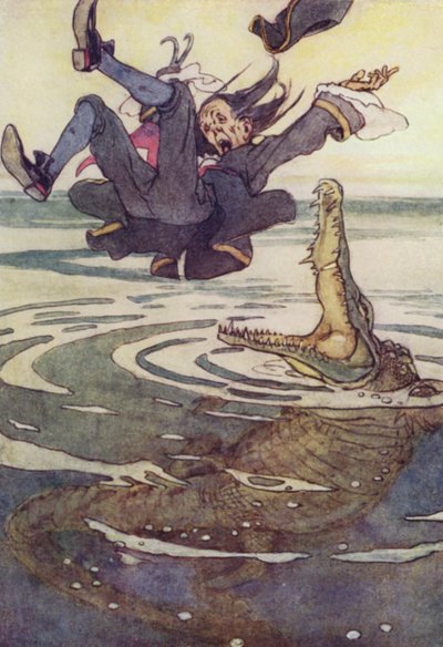 Droit dans les mâchoires du crocodile! (lithographie en couleur) - Alice Bolingbroke (after) Woodward