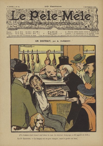 Un distrait. Illustration pour Le Pêle-Mêle, 1902 - Aline Clement
