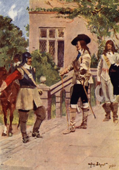 Le roi Charles et Cornet Joyce (litho en couleur) - Allan (after) Stewart