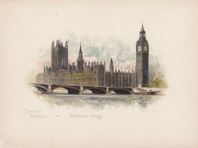 Londres familier : Palais de Westminster et pont de Westminster - Allan F. Barraud