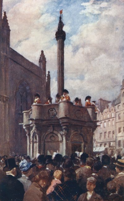 Une proclamation royale depuis le Mercat Cross - Allan Stewart