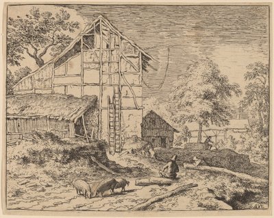 Cottage avec deux échelles - Allart van Everdingen