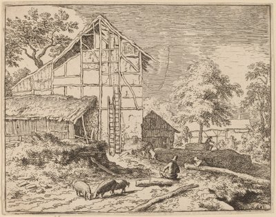 Cottage avec deux échelles, probablement vers 1645-1656 - Allart van Everdingen