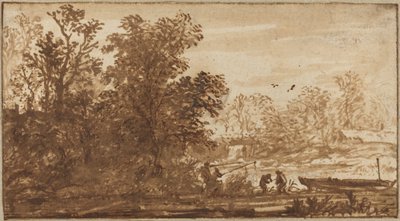 Pêcheur dans un paysage fluvial - Allart van Everdingen