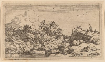 Troupeau de chèvres sur une colline - Allart van Everdingen
