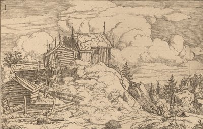 Hamlet sur une colline - Allart van Everdingen