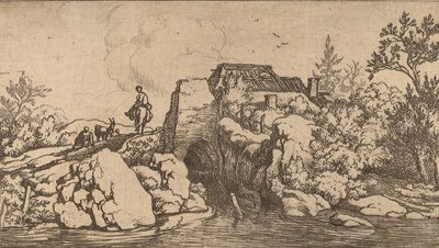 Cavalier sur un pont de pierre, probablement vers 1645-1656 - Allart van Everdingen