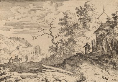 Cabane avec les restes d