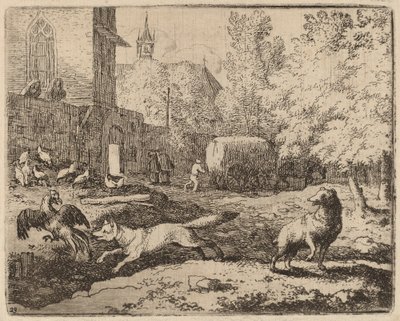 Renard tente de voler un coq, probablement vers 1645-1656 - Allart van Everdingen