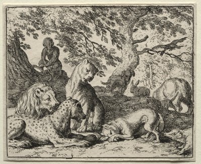 Renard le goupil : Renard décrit un faux complot contre le lion - Allart van Everdingen