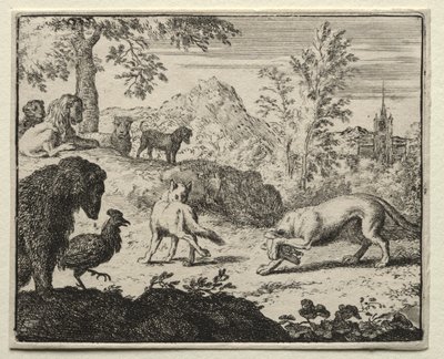 Renard le Goupil : Le Combat Entre Renard et le Loup - Allart van Everdingen