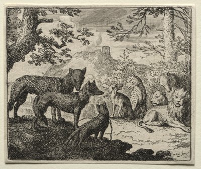 Reynard le Renard : Les parents de Reynard quittent la cour - Allart van Everdingen