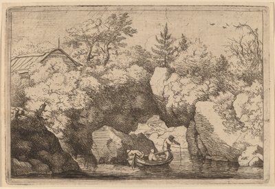Barque sous un rocher fendu, probablement vers 1645-1656 - Allart van Everdingen
