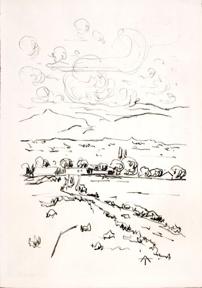 Paysage avec nuages cumulés - Allen Tucker