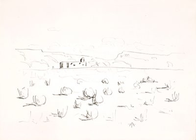 Prairie avec église en arrière-plan - Allen Tucker