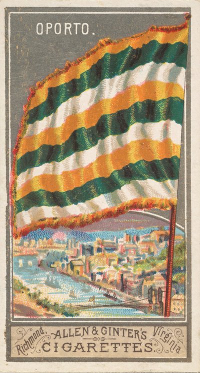Oporto, de la série City Flags N6 pour les marques de cigarettes Allen & Ginter, 1887 - Allen and Ginter