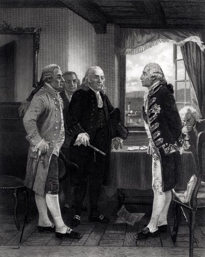 La conférence de paix sur Staten Island, entretien entre Lord Howe et le comité du Congrès, 11 septembre 1776 - Alonzo Chappel