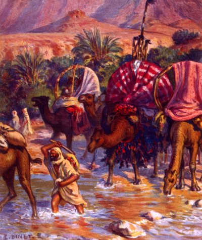 Groupe de nomades arabes dans le désert - Alphonse Etienne Dinet