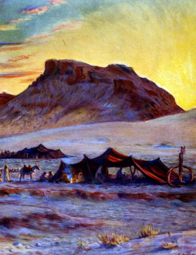 Groupe de nomades arabes dans le désert. par Nasreddine Dinet (Alphonse-Étienne Dinet) - Alphonse Etienne Dinet