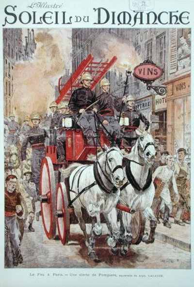 Pompiers répondant à une alarme incendie à Paris, couverture de 