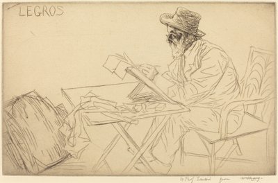 Alphonse Legros dessinant - Alphonse Legros