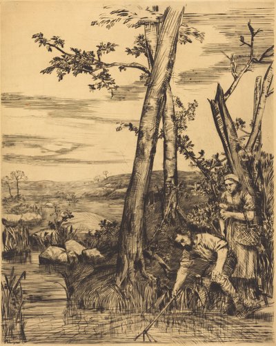 Fischen nach Flusskrebsen - Alphonse Legros